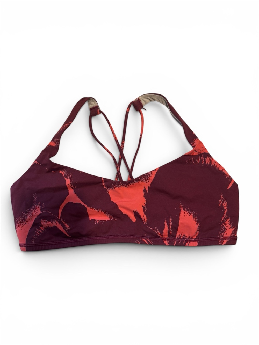 lululemon athletica Burgundy & Coral Red Strappy Sports Bra